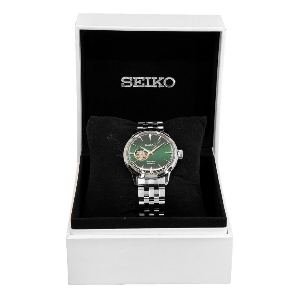 Seiko Men's SSA441J1 Presage Open Heart Green Dial Auto