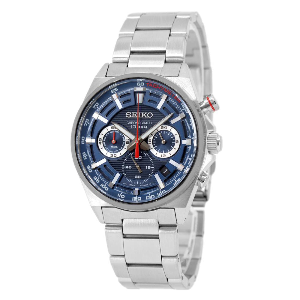 Seiko Men's SSB407P1 Sports Blue Dial Chrono  Watch