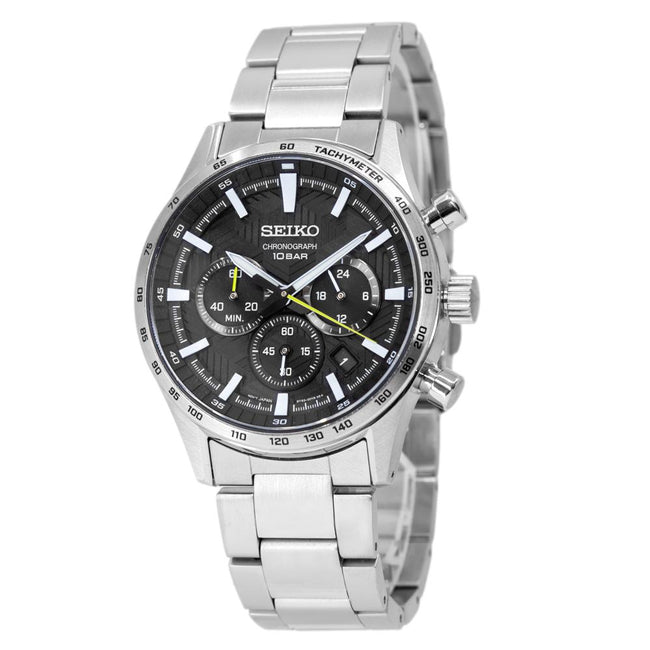 Seiko Men's SSB413P1 Sport Chronograph Black Dial Watch