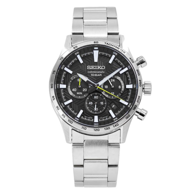 Seiko Men's SSB413P1 Sport Chronograph Black Dial Watch