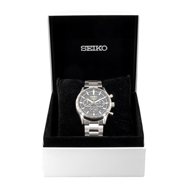 Seiko Men's SSB413P1 Sport Chronograph Black Dial Watch