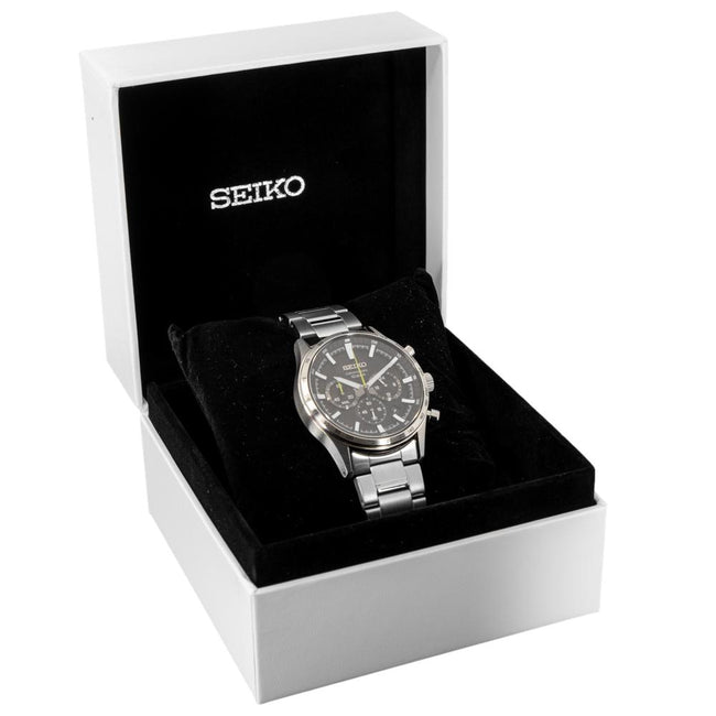 Seiko Men's SSB413P1 Sport Chronograph Black Dial Watch