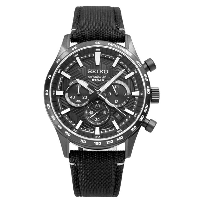 Seiko Men's SSB417P1 Sport Chronograph Black Dial Watch