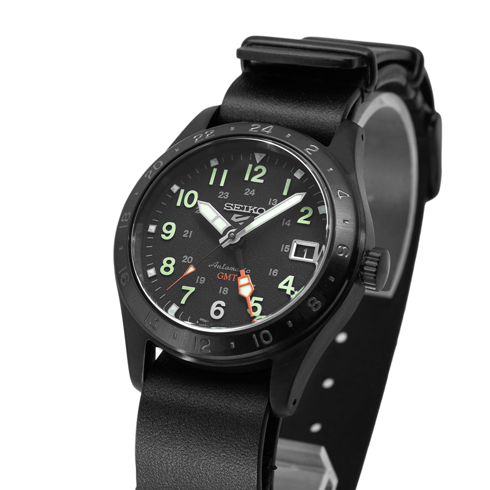 Men's SSK025K1 Automatic GMT Watch Black Coating