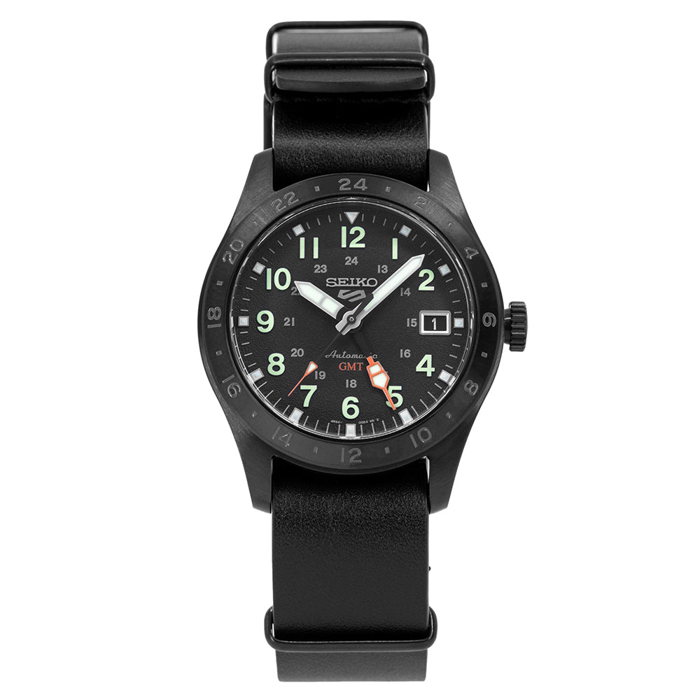 Men's SSK025K1 Automatic GMT Watch Black Coating