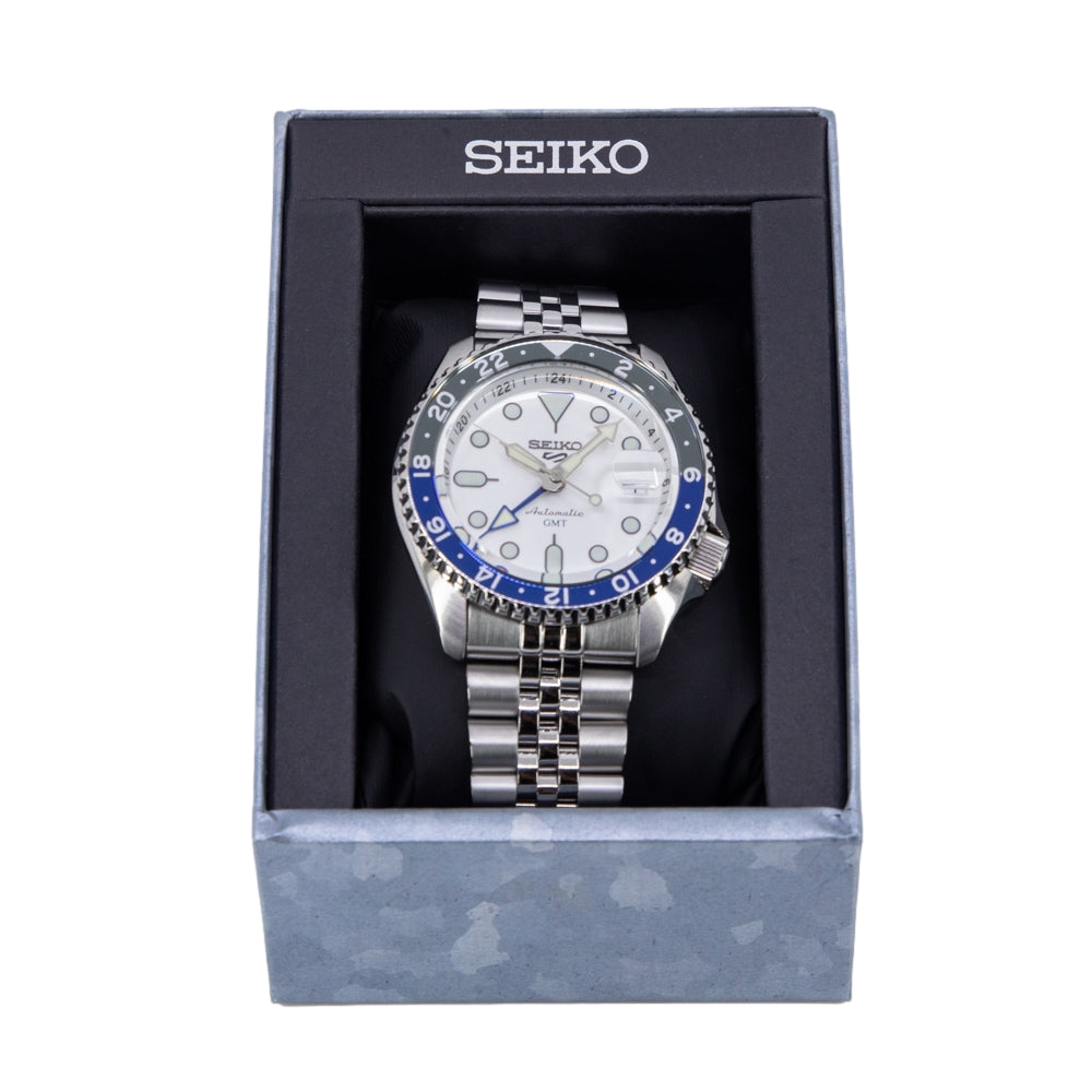 Seiko Men's SSK033K1 5 Sports White Dial Automatic GMT