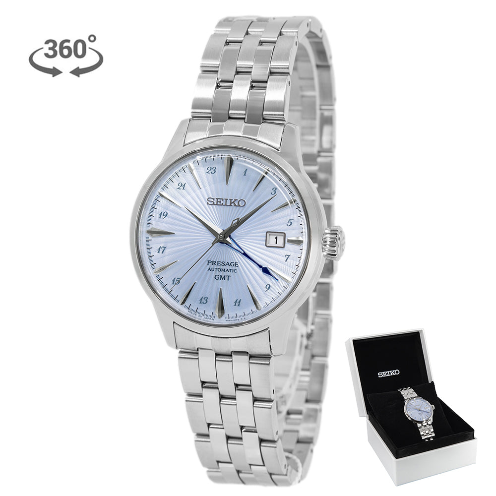 Seiko Men's SSK037J1 Presage Cocktail GMT Blue Auto