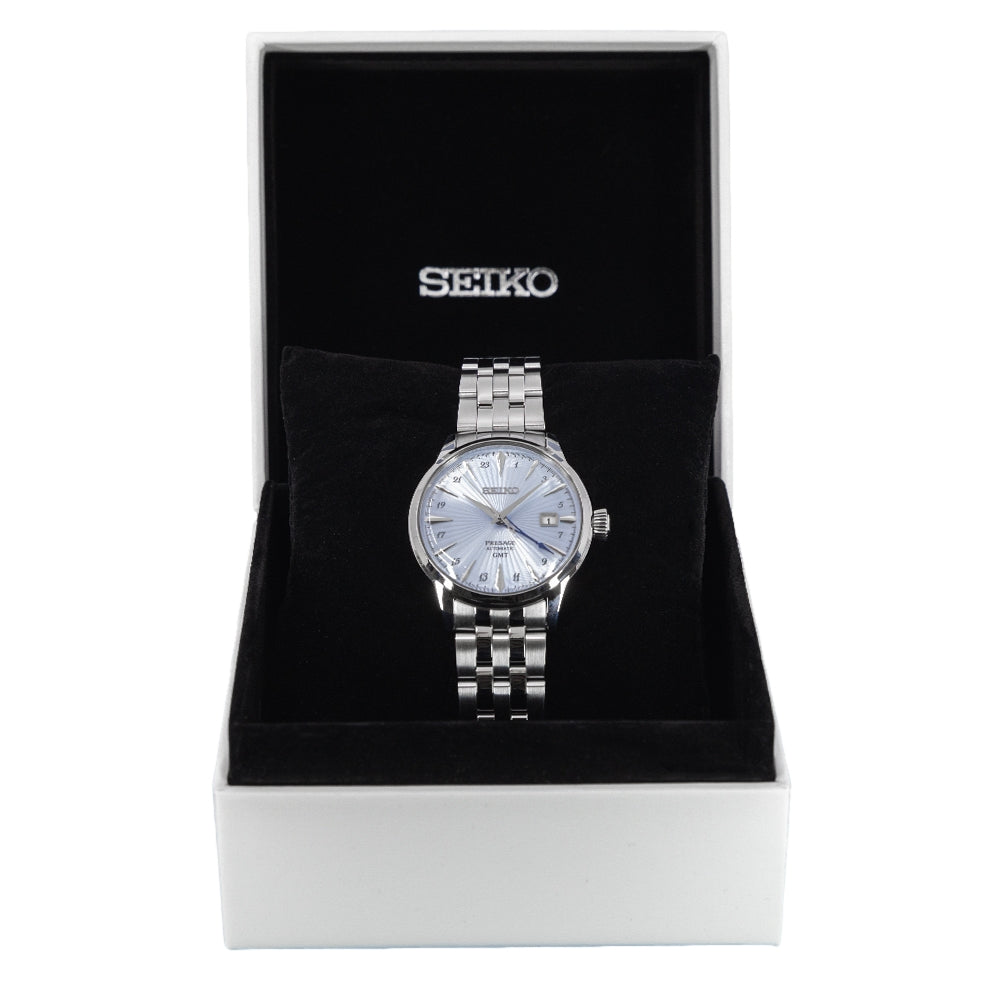 Seiko Men's SSK037J1 Presage Cocktail GMT Blue Auto