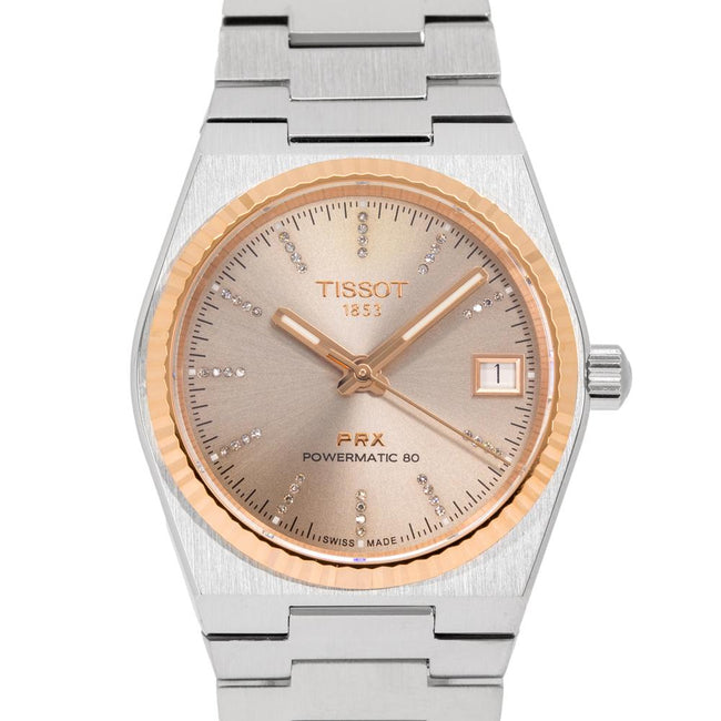 Tissot Ladies T931.207.41.336.00 PRX 18k Gold Bezel Auto