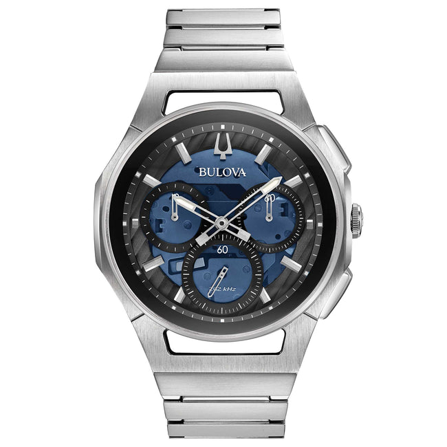 Bulova Herrenuhr 96A205 Chronograph Quarz blaues Zifferblatt
