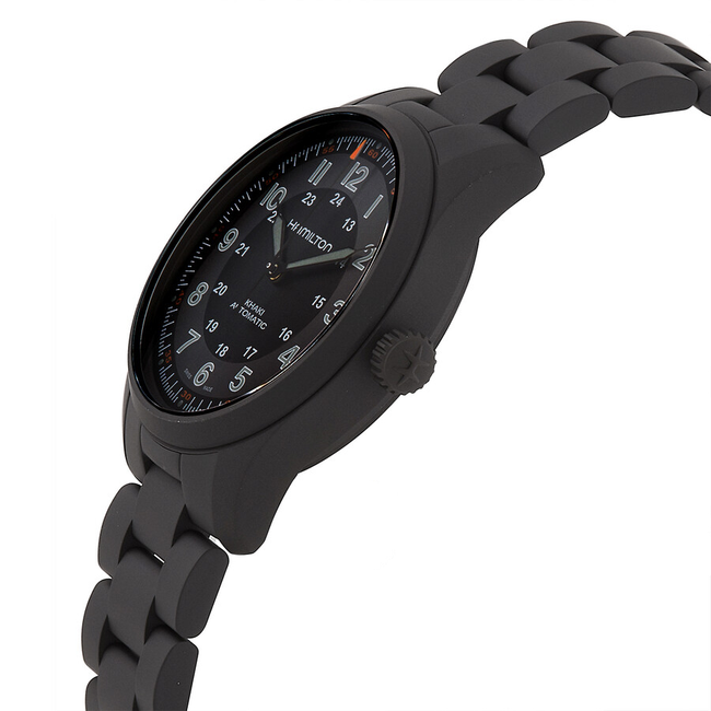 Hamilton Men's H70215130 Khaki Field Titanium Auto Black PVD