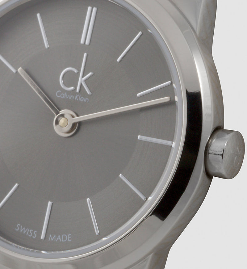 ck Calvin Klein Ladies K3M23124 Minimal Dark Gray Dial 24 mm Watch