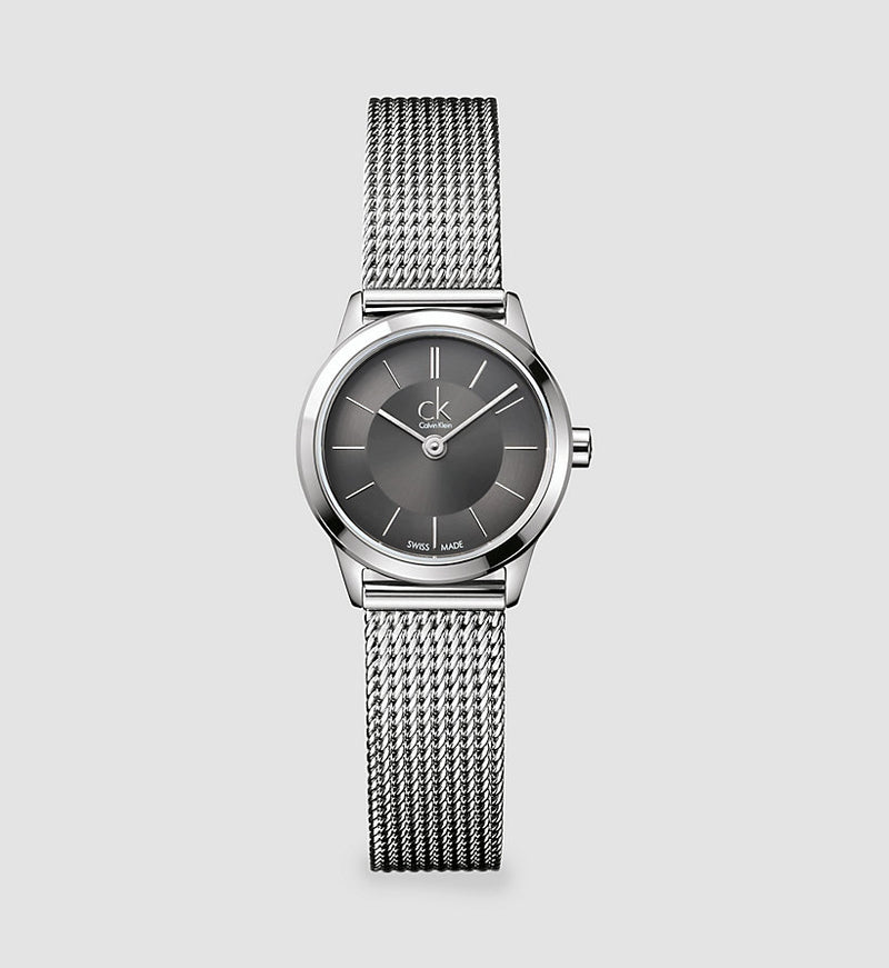 ck Calvin Klein Ladies K3M23124 Minimal Dark Gray Dial 24 mm Watch