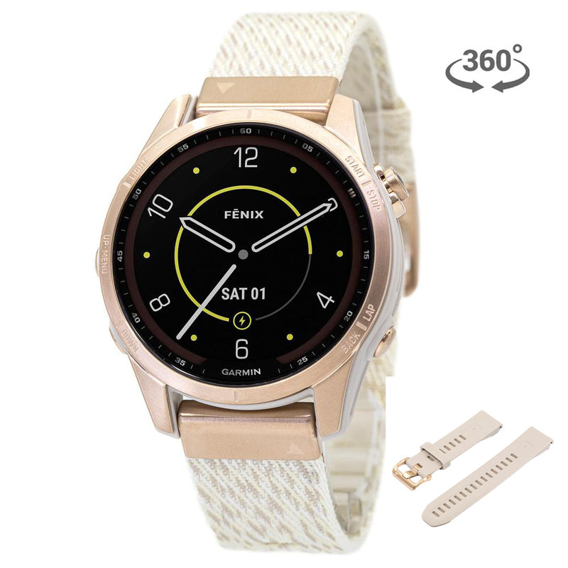 010-02539-39-Garmin 010-02539-39 Fenix 7S Cream Gold Solar Smartwatch 