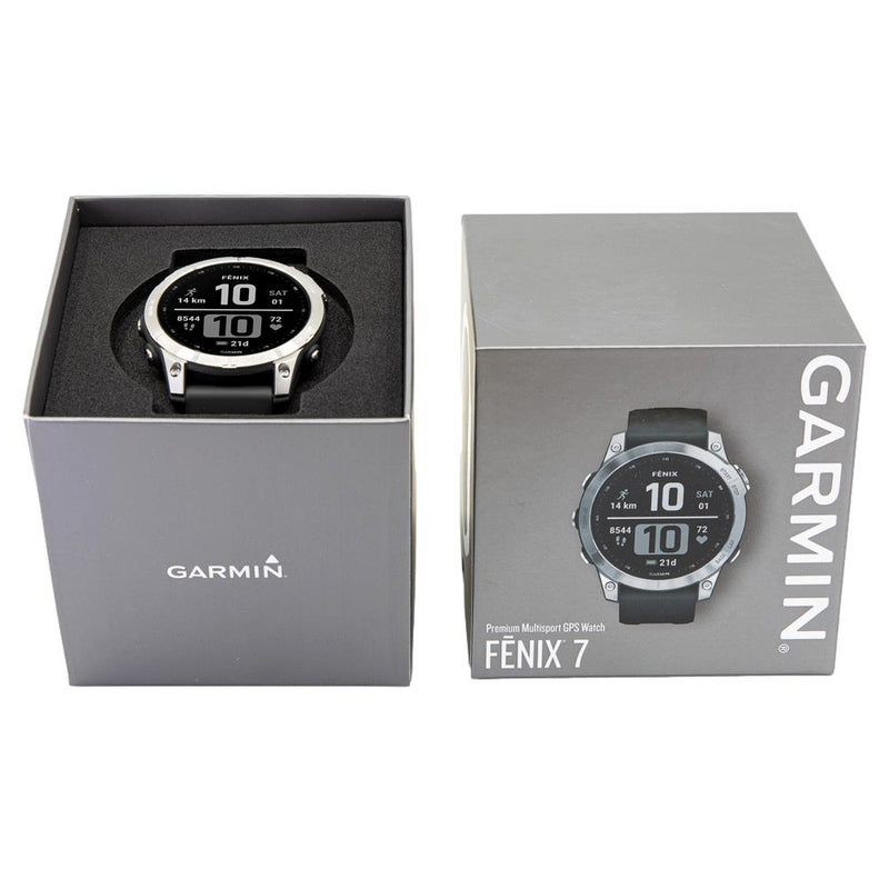 Post svale en gang Garmin 010-02540-01 Fenix 7 Silver Graphite Strap Watch
