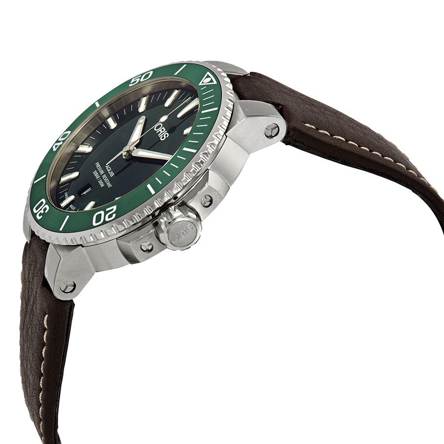 Oris 01 733 7730 4157 07 5 24 10EB Aquis Green Dial Watch