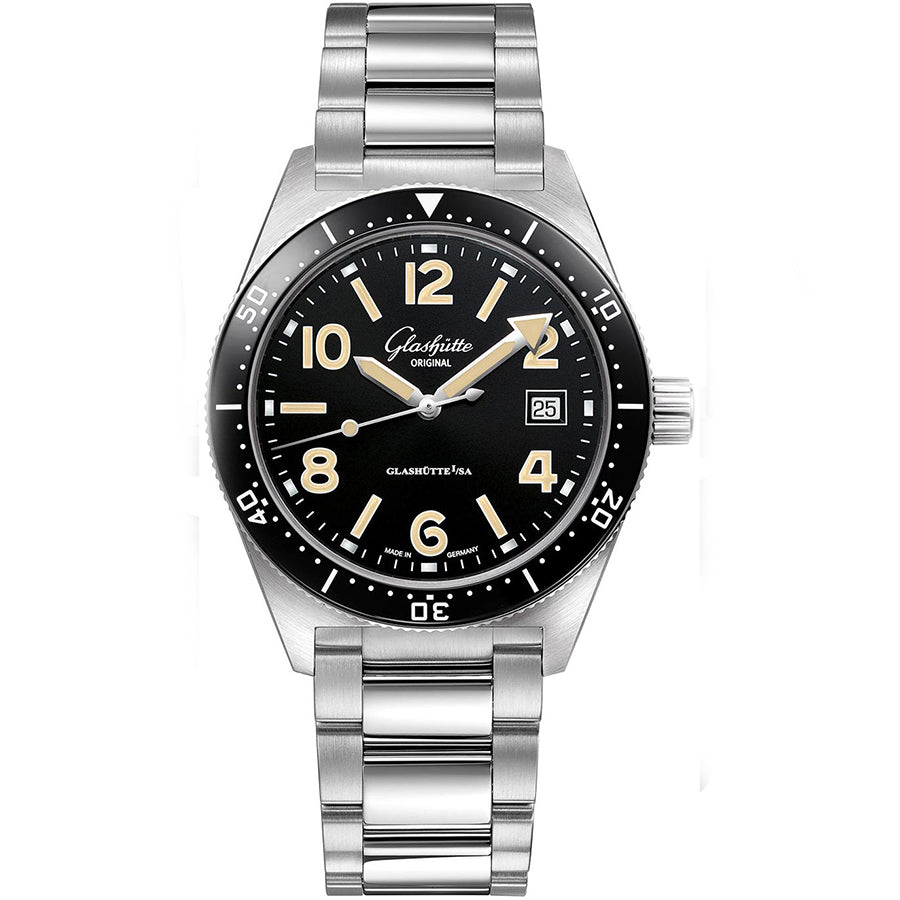 1-39-11-06-80-70-Glashütte Original 1-39-11-06-80-70 Spezialist Black Dial Wa