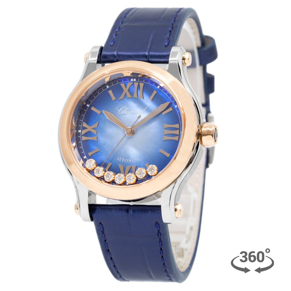 278578-6003-Chopard Ladies 278578-6003 Happy Sports Rose Gold Watch