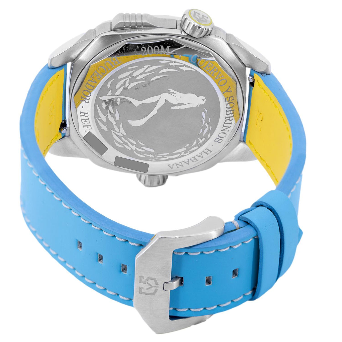 2860.1AZ-CuervoySobrinos Men's 2860.1AZ  Buceador Caribe Blue Auto