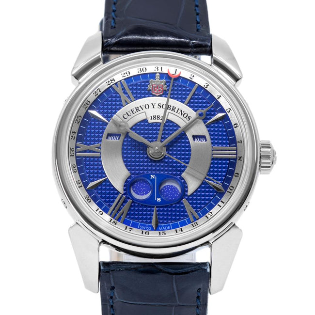 3194.1DL-CuervoySobrinos Men's 3194.1DL Historiador Doble Luna Watch