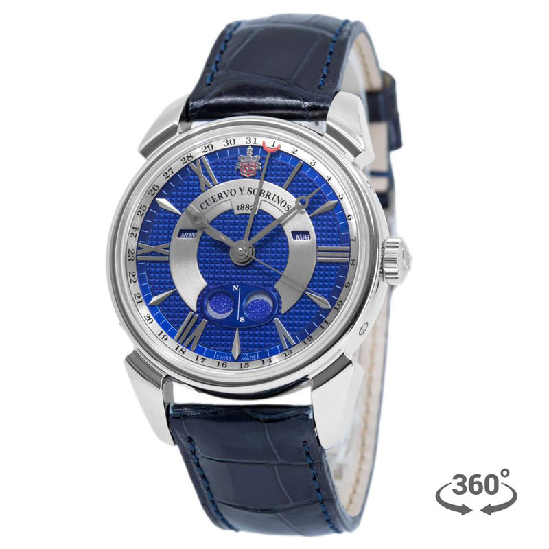 3194.1DL-CuervoySobrinos Men's 3194.1DL Historiador Doble Luna Watch