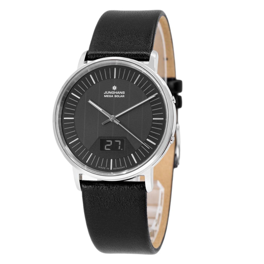 56/4220.00-Junghans 56/4220.00 Milano Mega Solar Black Dial Watch