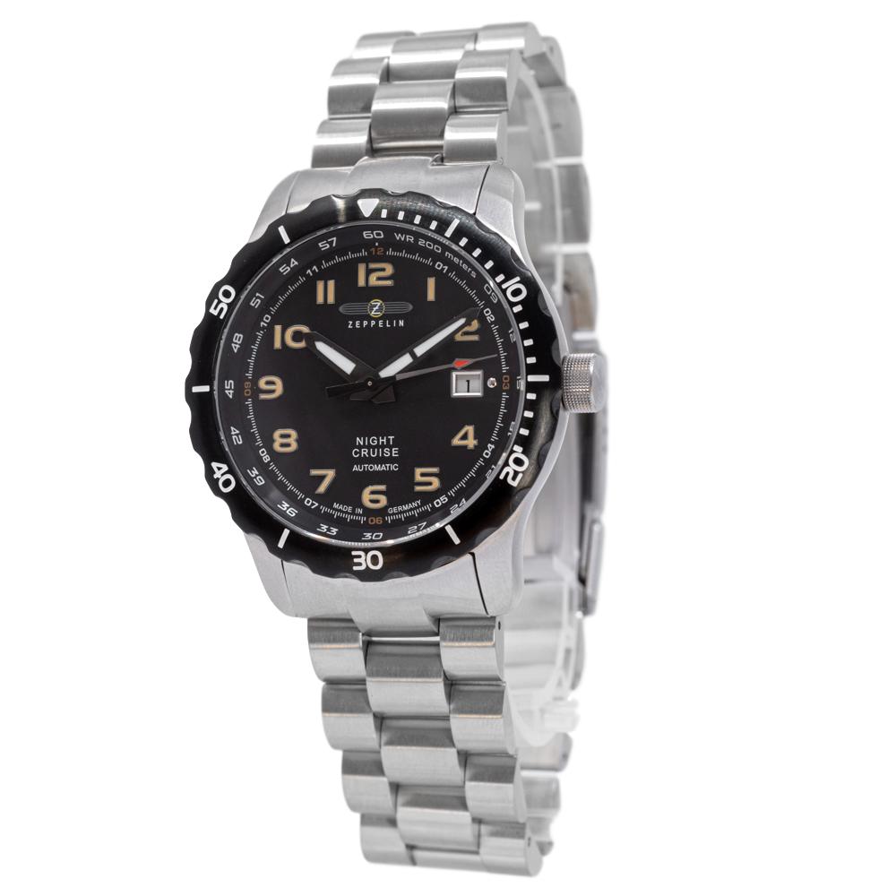 7264-M5-Zeppelin Men's 7264-M5 Night Cruise Black Dial Watch