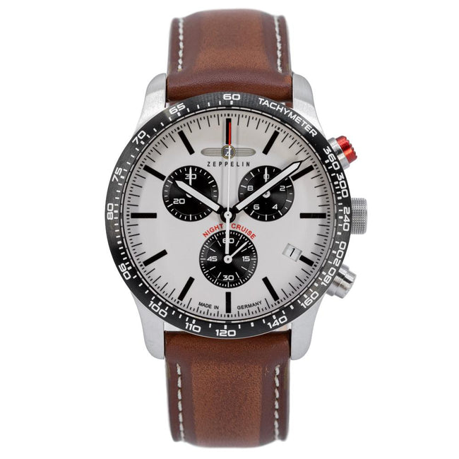 7296-1-Zeppelin Men's 7296-1 Night Cruise White Dial Watch 