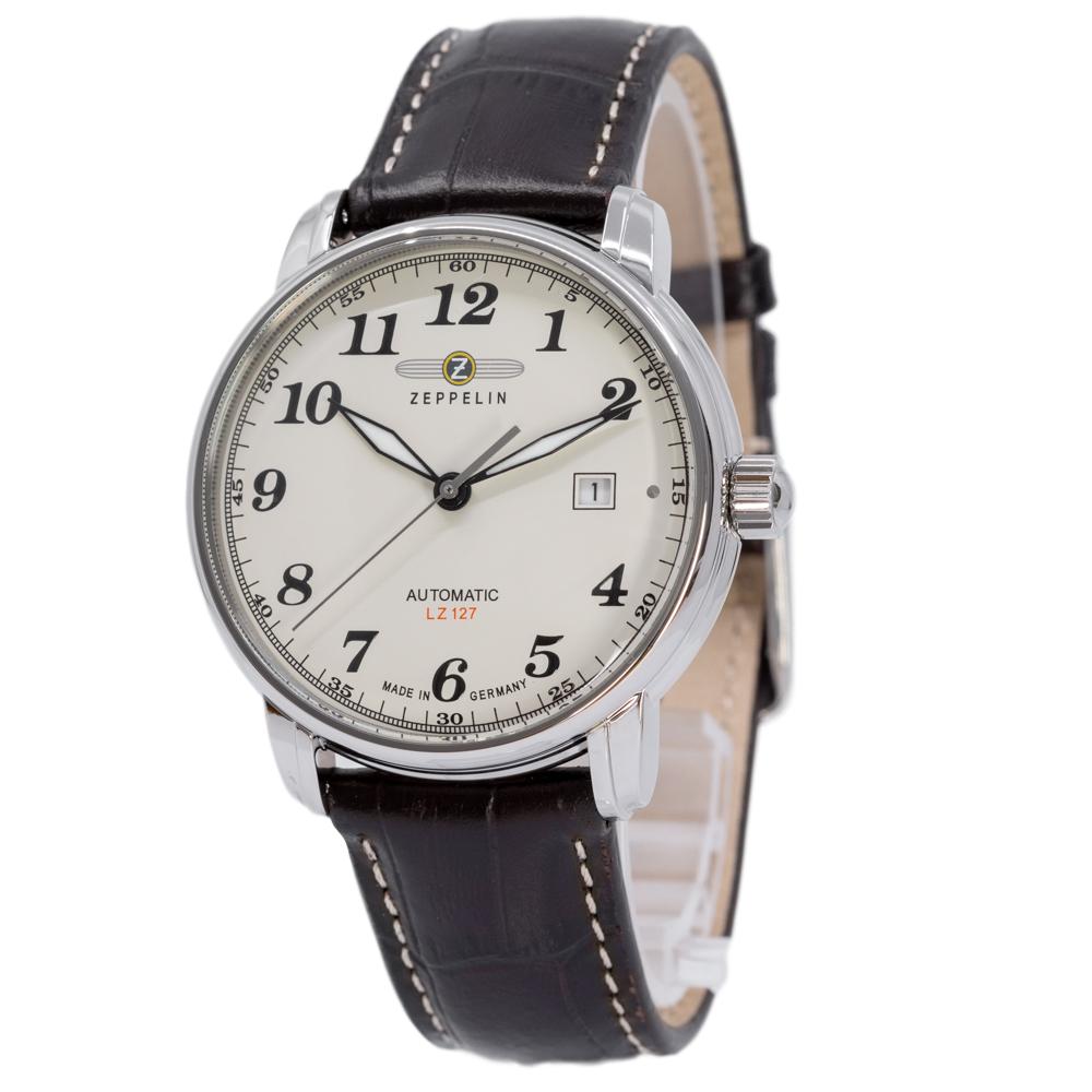 7656-5-Zeppelin Men's 7656-5 Graf Zeppelin White Dial Watch