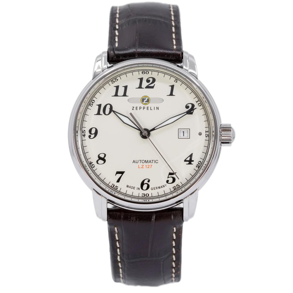 7656-5-Zeppelin Men's 7656-5 Graf Zeppelin White Dial Watch