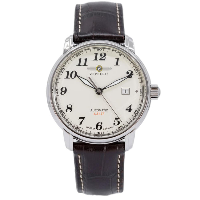 7656-5-Zeppelin Men's 7656-5 Graf Zeppelin White Dial Watch