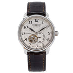 7666-5-Zeppelin Men's 7666-5 Graf White Dial Open Hearth Watch