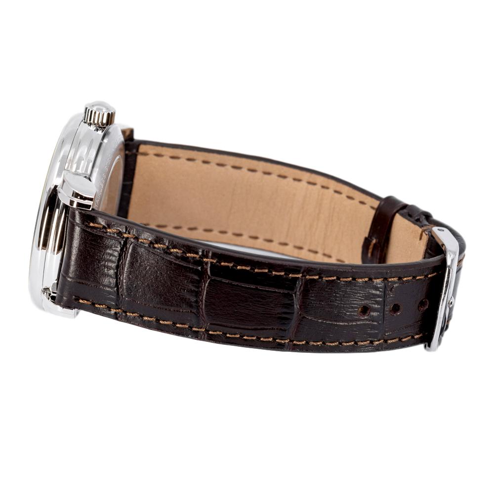 7666-5-Zeppelin Men's 7666-5 Graf White Dial Open Hearth Watch