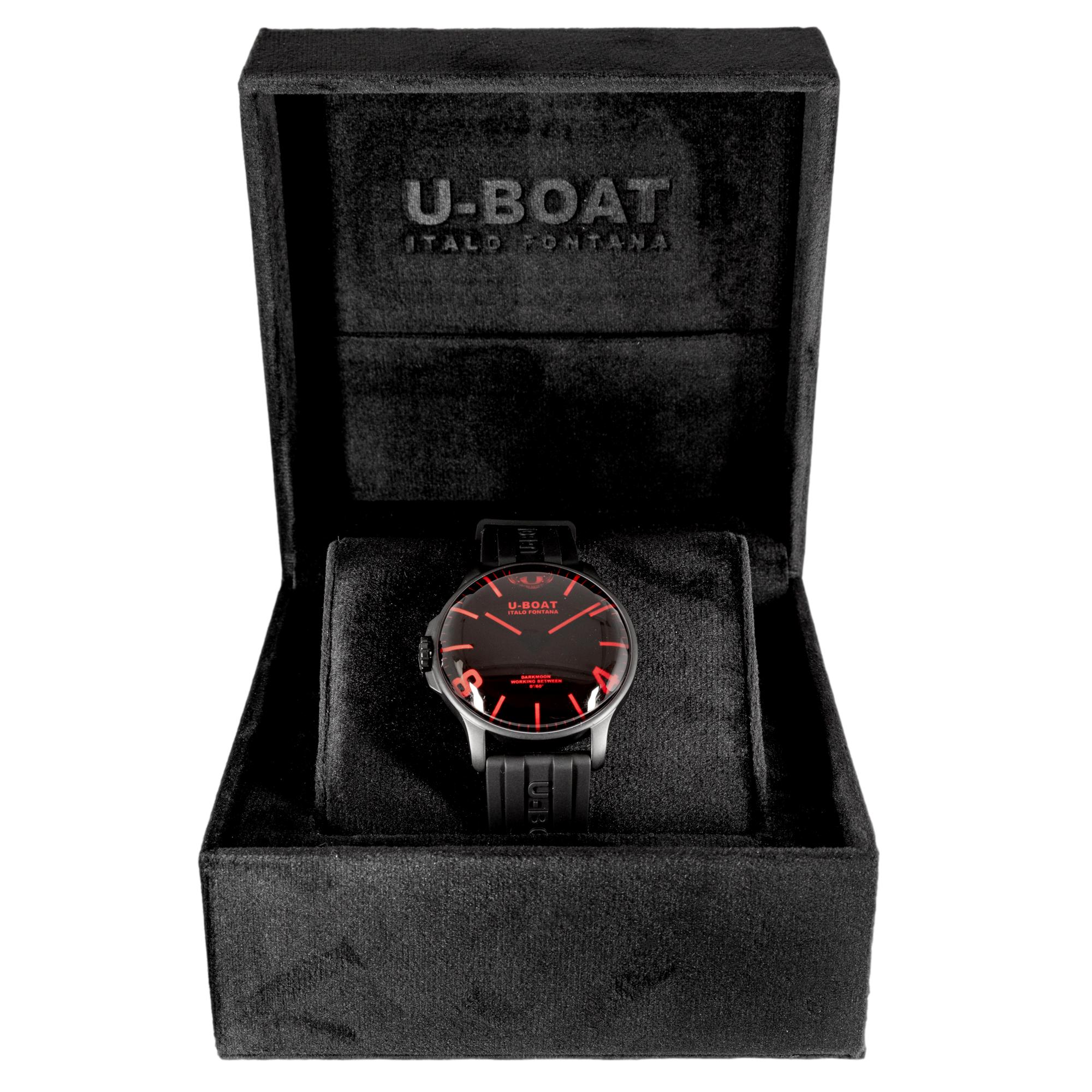 8466/B-U-boat Men's 8466/B Darkmoon Red Dial Watch