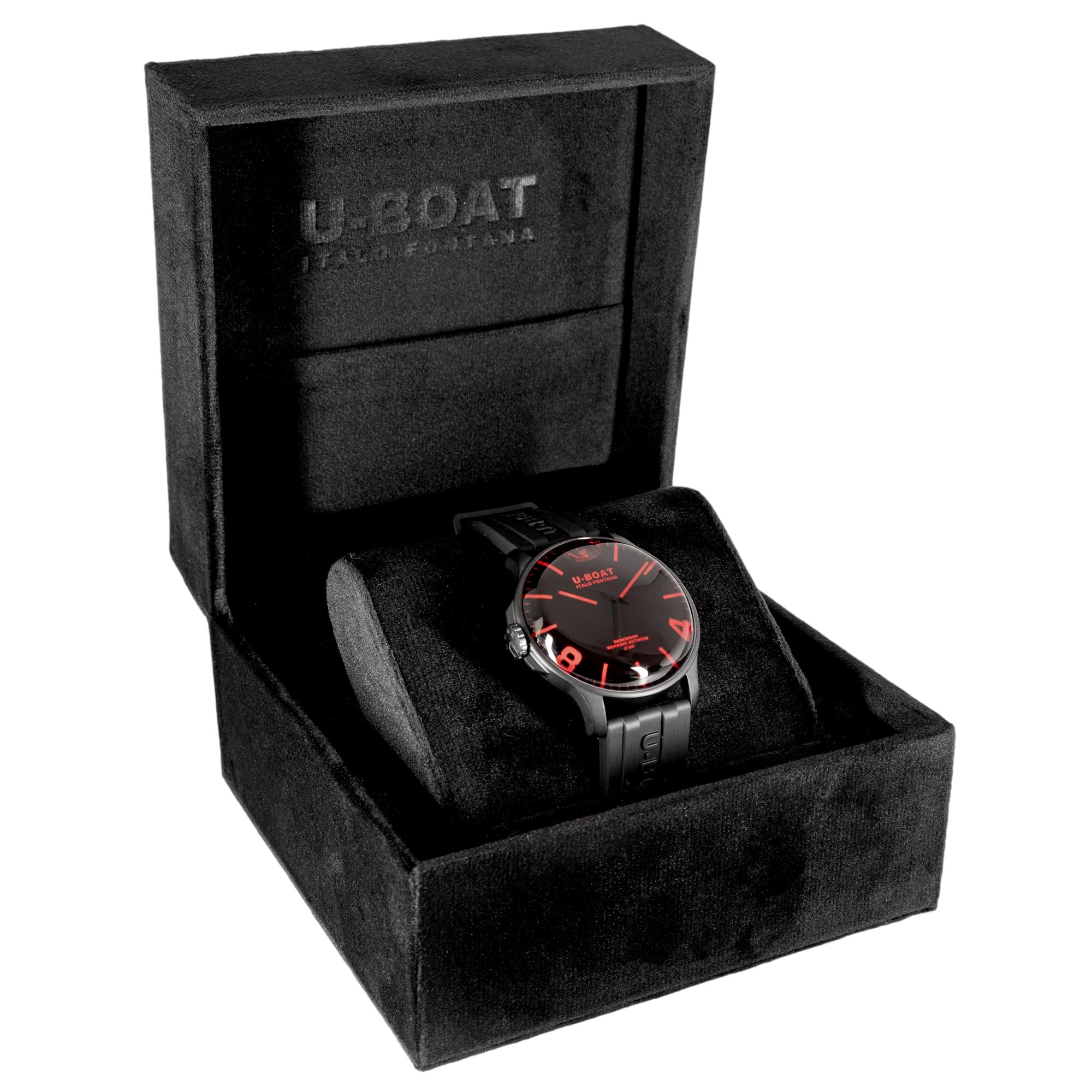 8466/B-U-boat Men's 8466/B Darkmoon Red Dial Watch