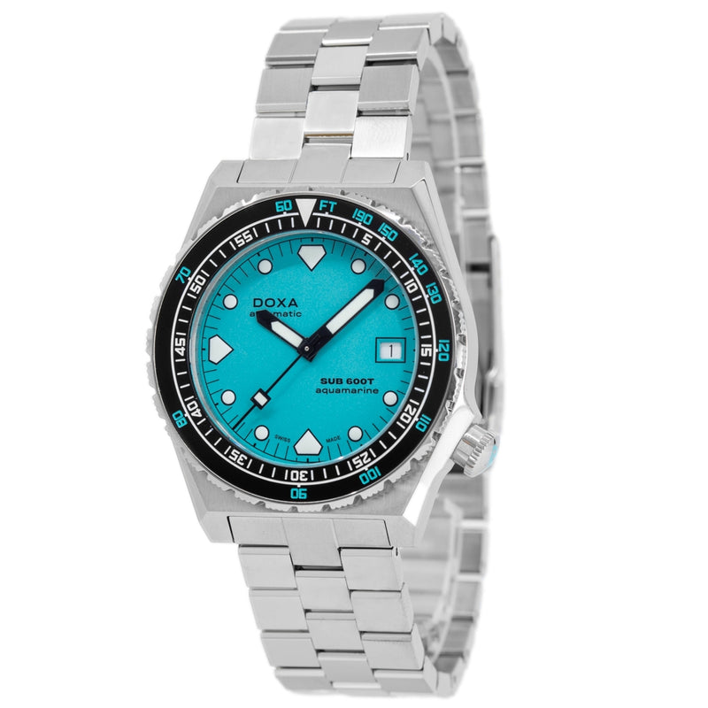 861.10.241.10-Doxa Men's 861.10.241.10 Sub 600 T Aquamarine Manual Charge