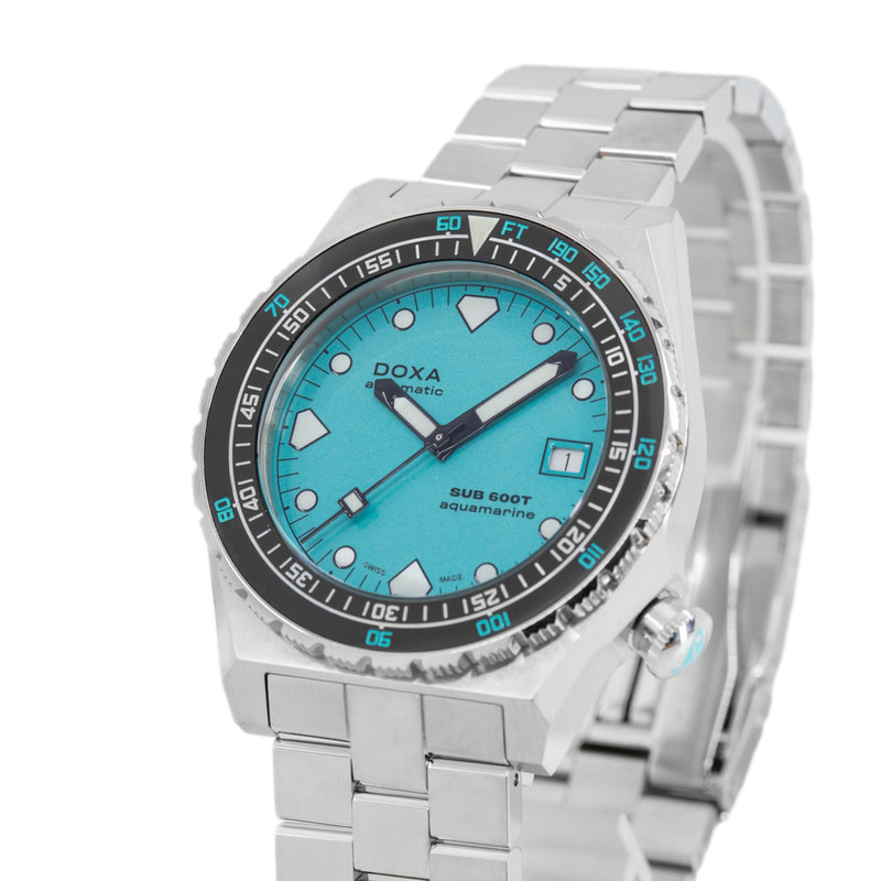 861.10.241.10-Doxa Men's 861.10.241.10 Sub 600 T Aquamarine Manual Charge