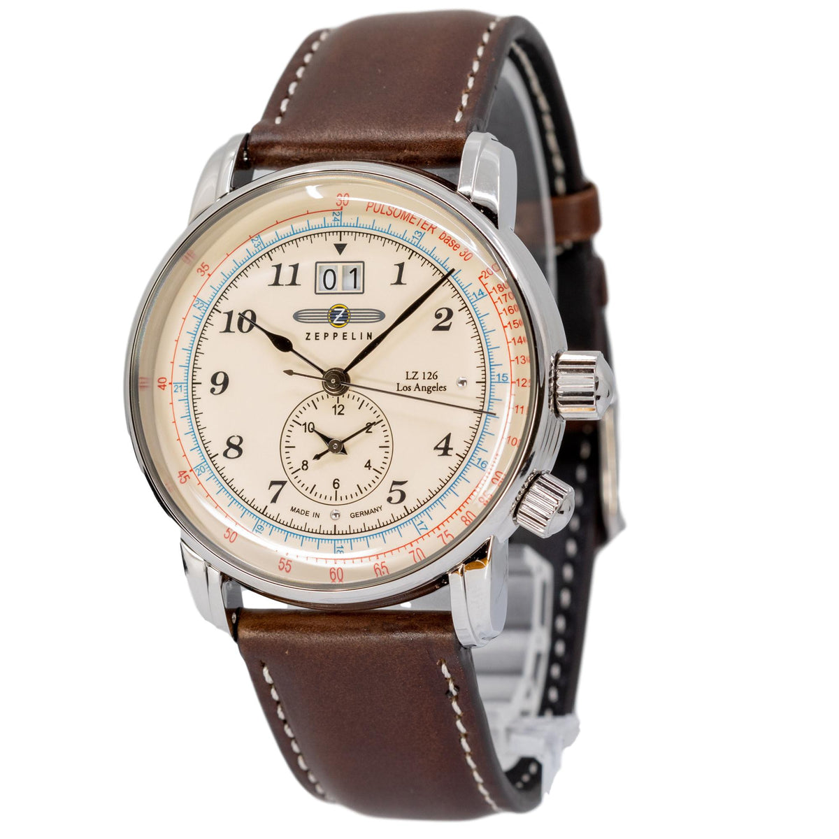 8644-5-Zeppelin Men's 8644-5 Los Angeles White Dial Watch