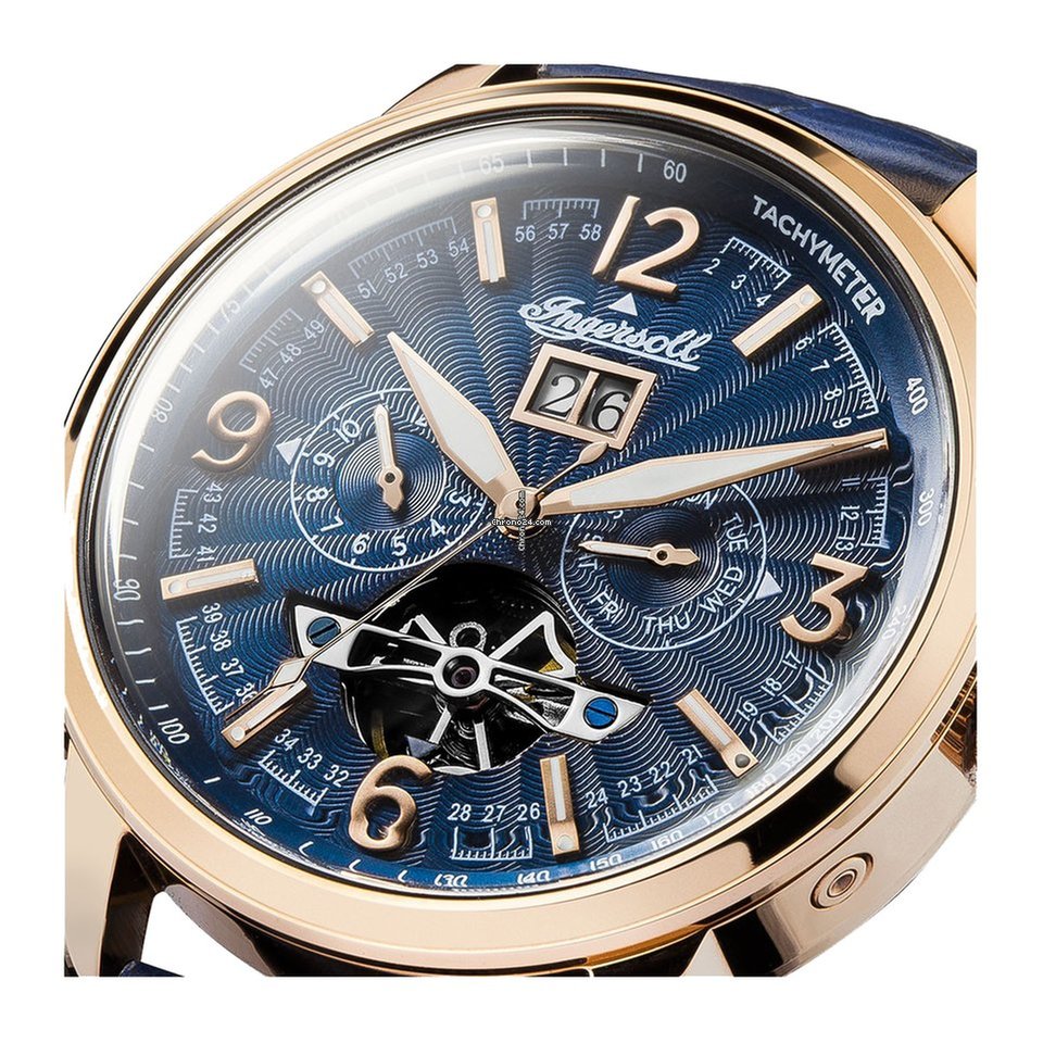 INI00301-Ingersoll Men's  I00301 The Regent Auto Blue Dial Watch
