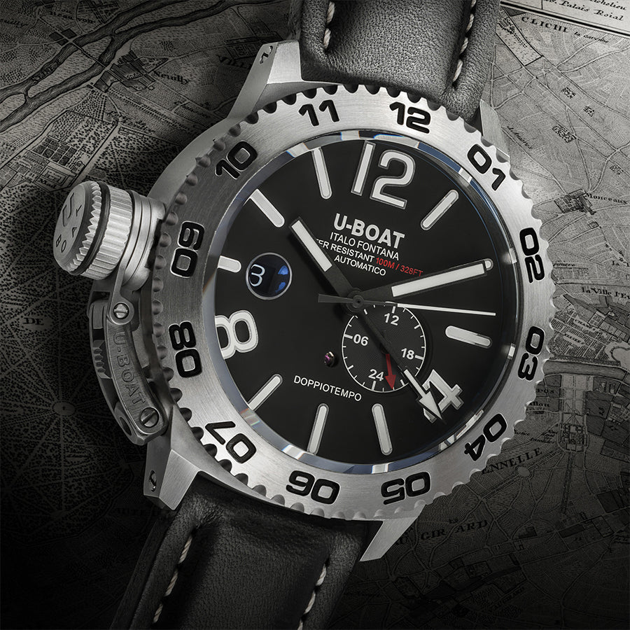 9099-U-Boat Man's 9099 Doppiotempo Auto SS Watch