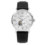 96A237-Bulova Men's 96A237 Clipper Open Balance Silver Dial Watch