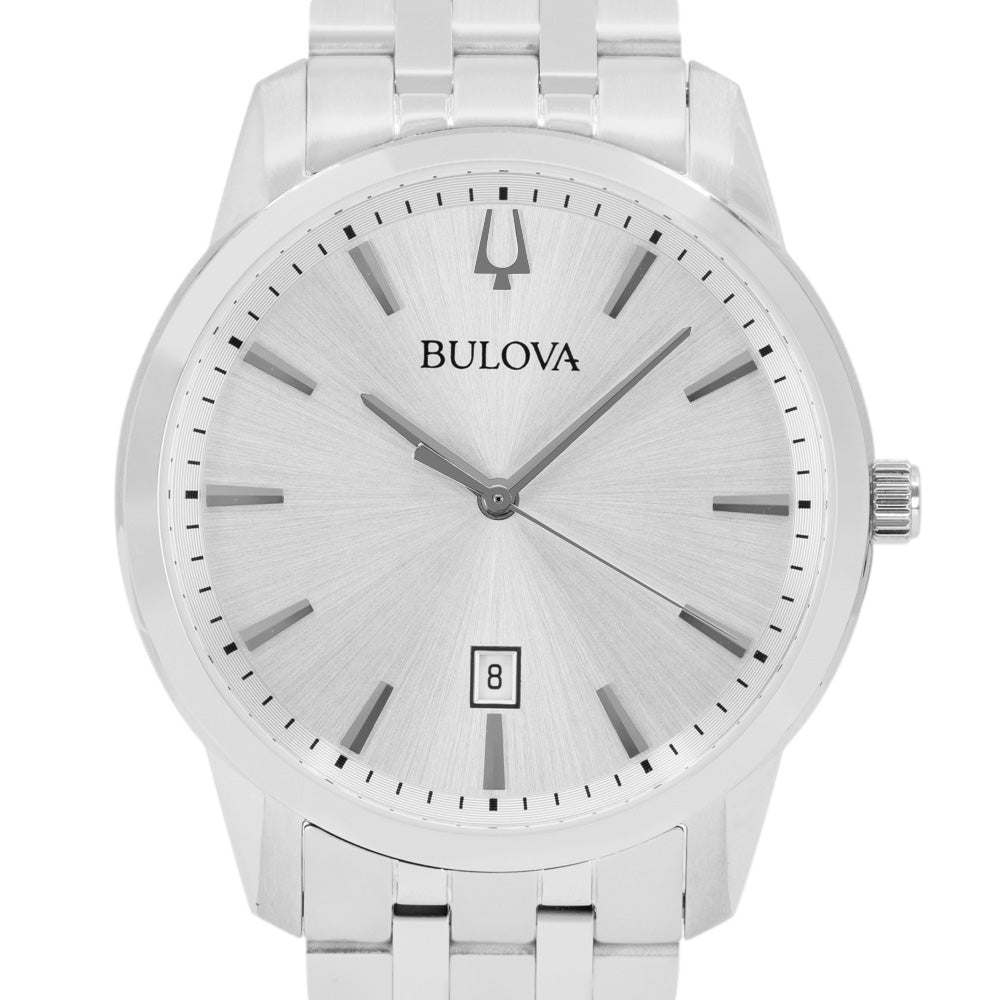 96B342-Bulova Men's 96B342 Sutton Silver-Tone Silver Dial Watch