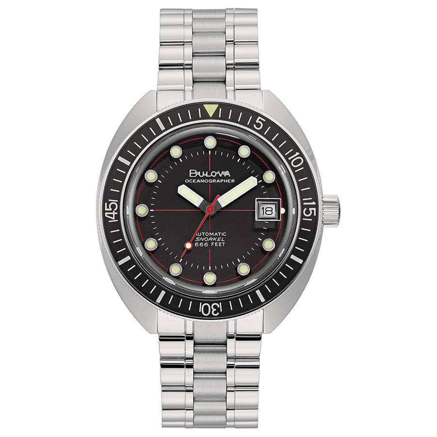 96B344-Bulova Men's 96B344 Oceanographer Black Dial Watch