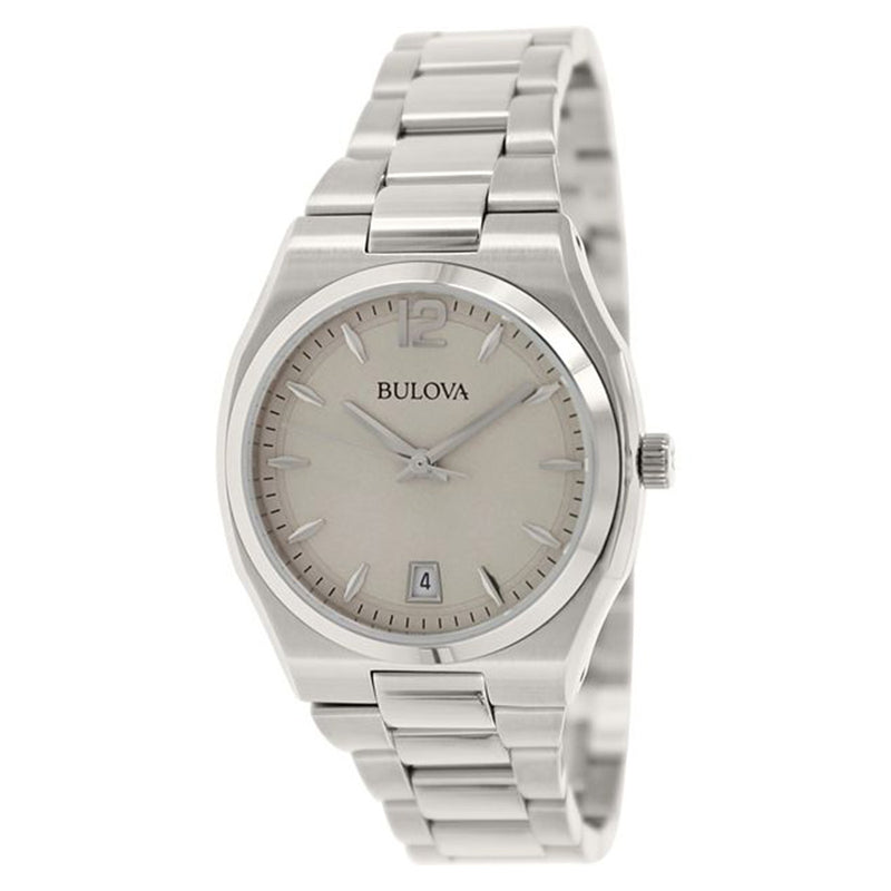96M126-Bulova Ladies 96M126 Dress White Dial Watch