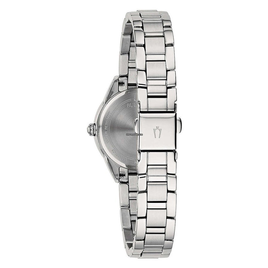 96P219-Bulova Ladies 96P219 Diamond Accent Silver Dial Watch