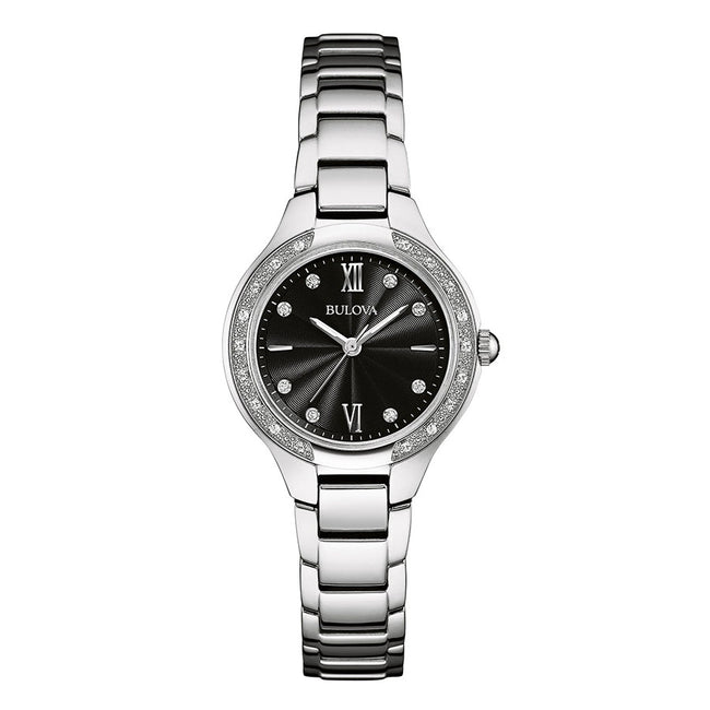 96R207-Bulova Ladies 96R207 Black Diamonds Dial Watch