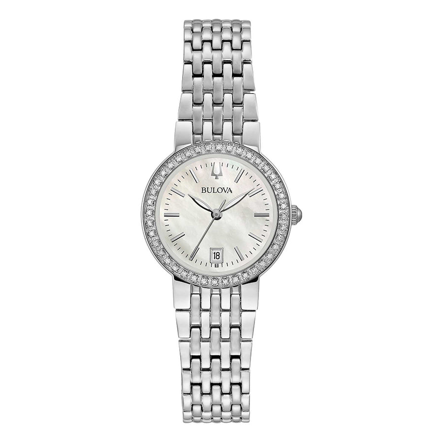 96R239-Bulova Ladies 96R239 Classic MOP Dial with Diamonds Watch