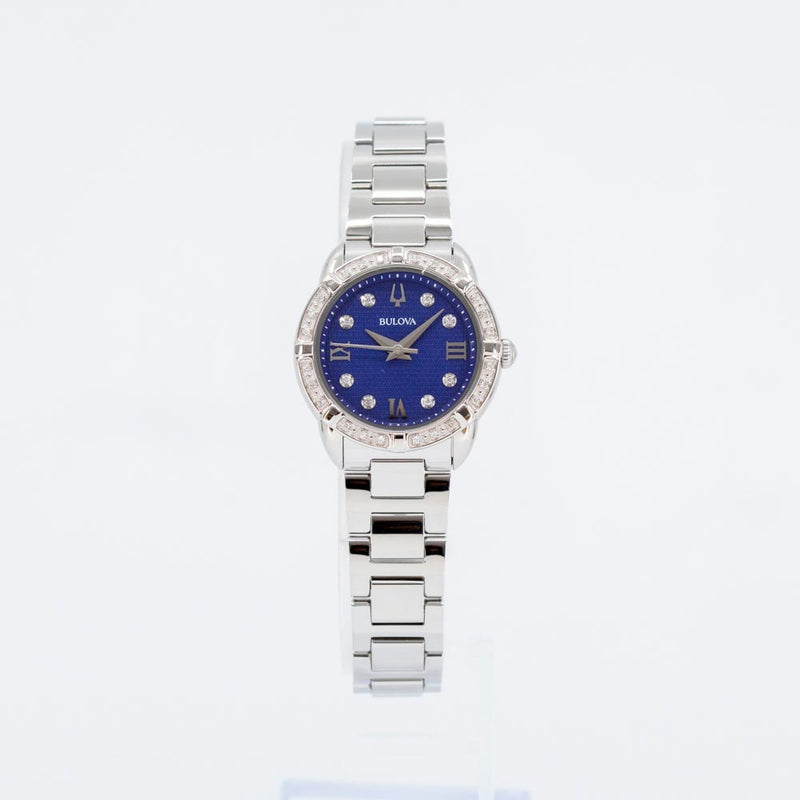 96R251-Bulova Ladies 98R251 Classic Blue Dial Diamonds Quartz