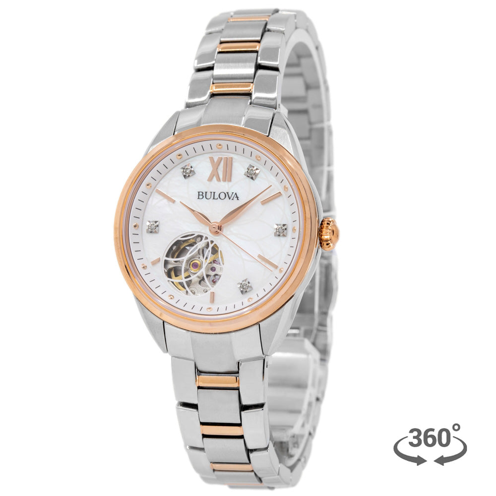 98P170-Bulova Men's 98P170 MOP Dial Diamonds Watch 