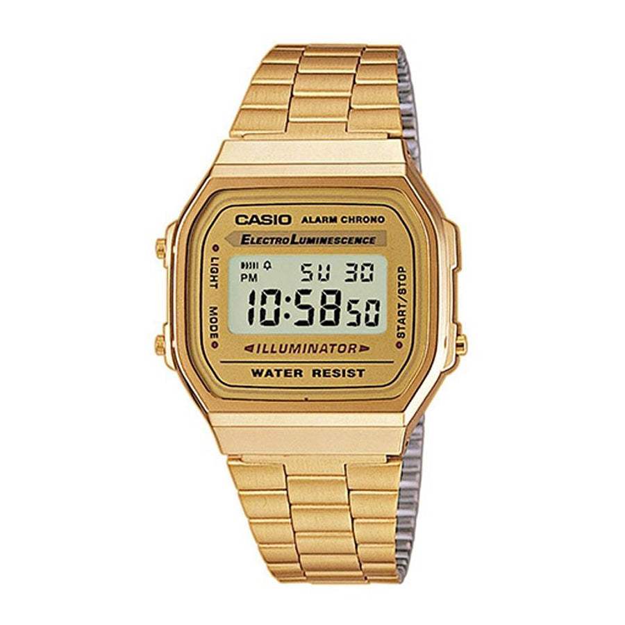 A168WG-9EF-Casio Men's A168WG-9EF Alarm Chrono Golden Watch